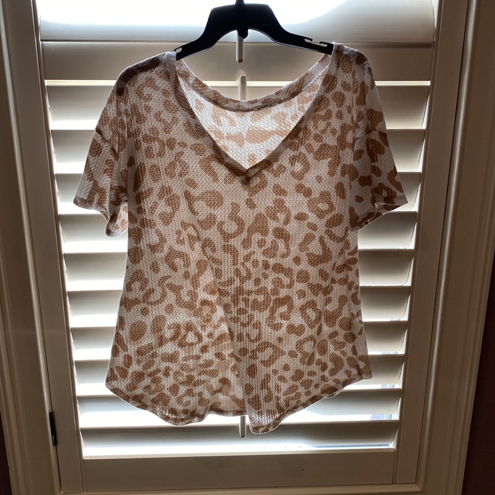 White and Tan Leopard Shirt